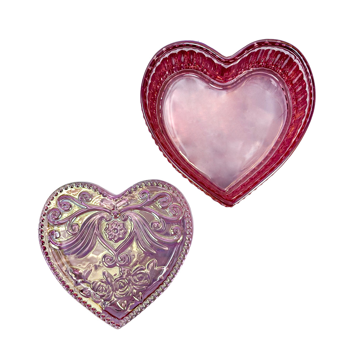 Corazon Pink Iridescent Vessel Top Open