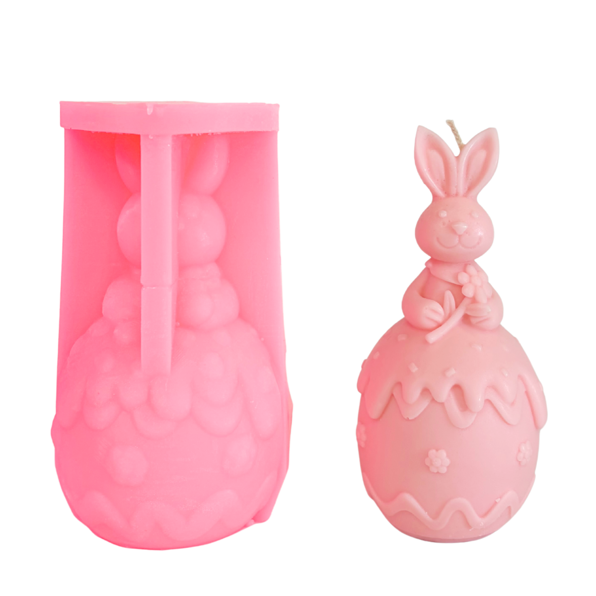  Silicone Candle Mold Easter Egg Flower Bunny