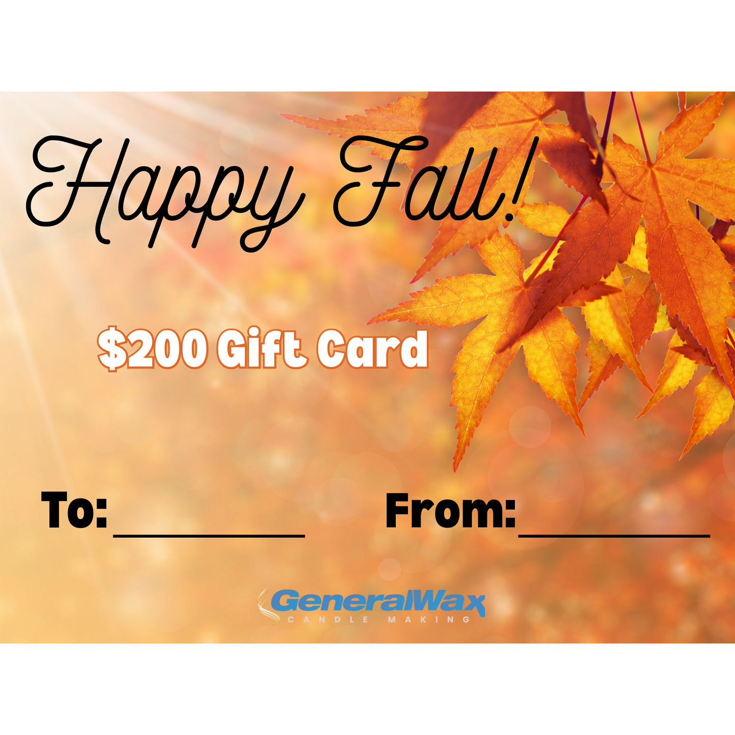 Gift card Happy Fall! $200