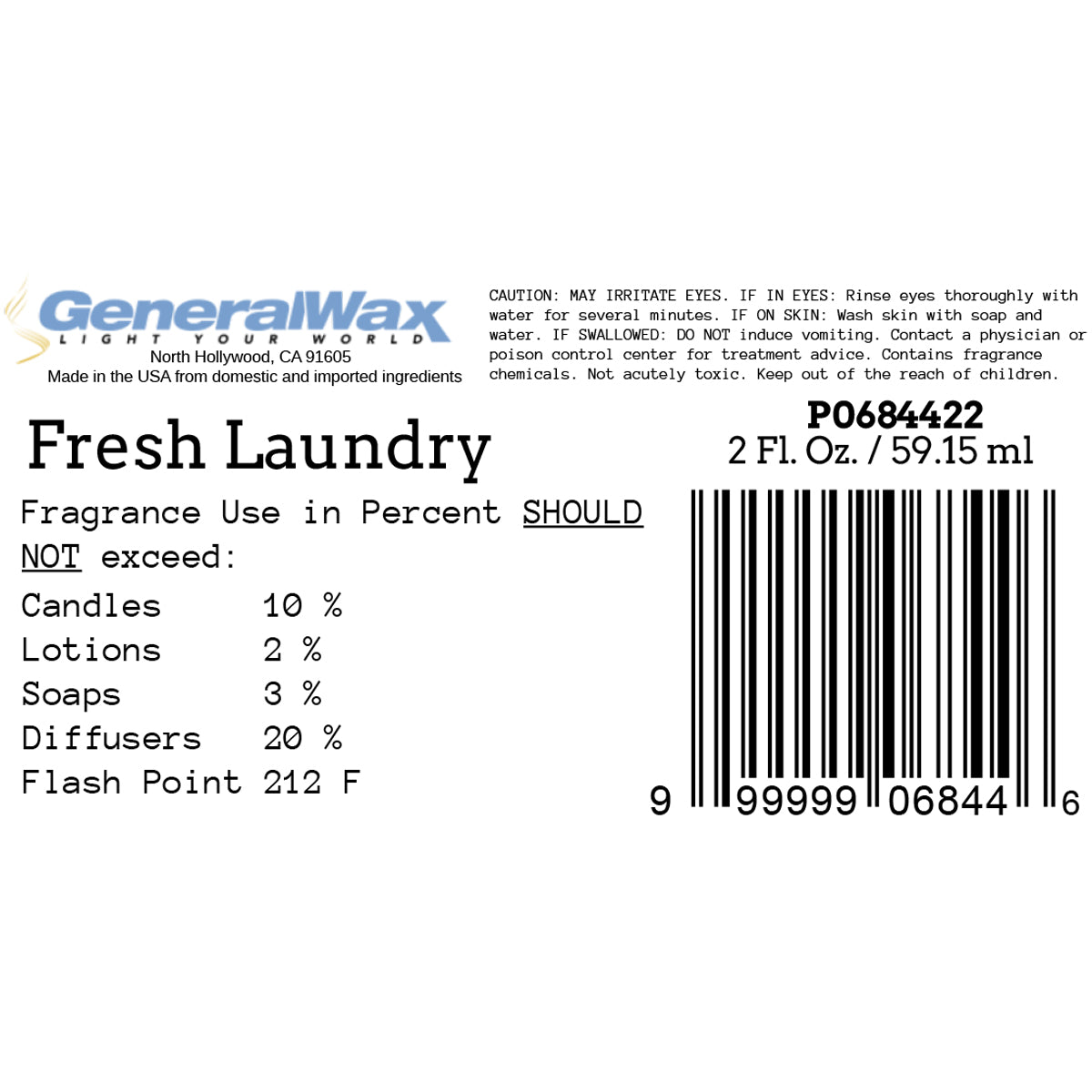 fresh laundry candle fragrance label