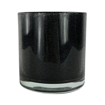 glitter black candle jar