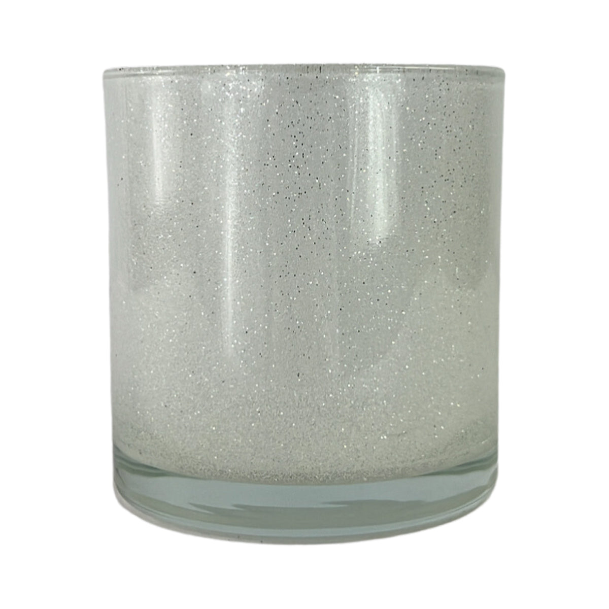 glitter white candle jar