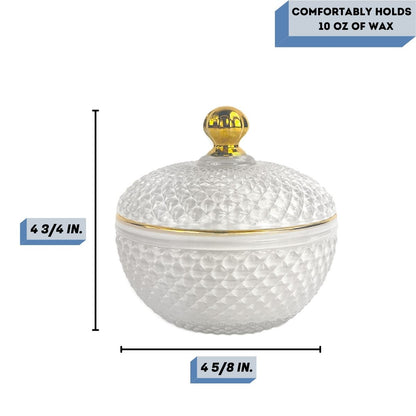 large vanity white candle vessel Measurement