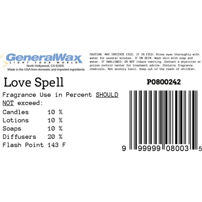 love spell fragrance label