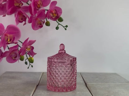 10 Oz France Clear Pink Candle Vessel