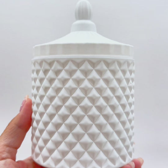 matte white candle vessel