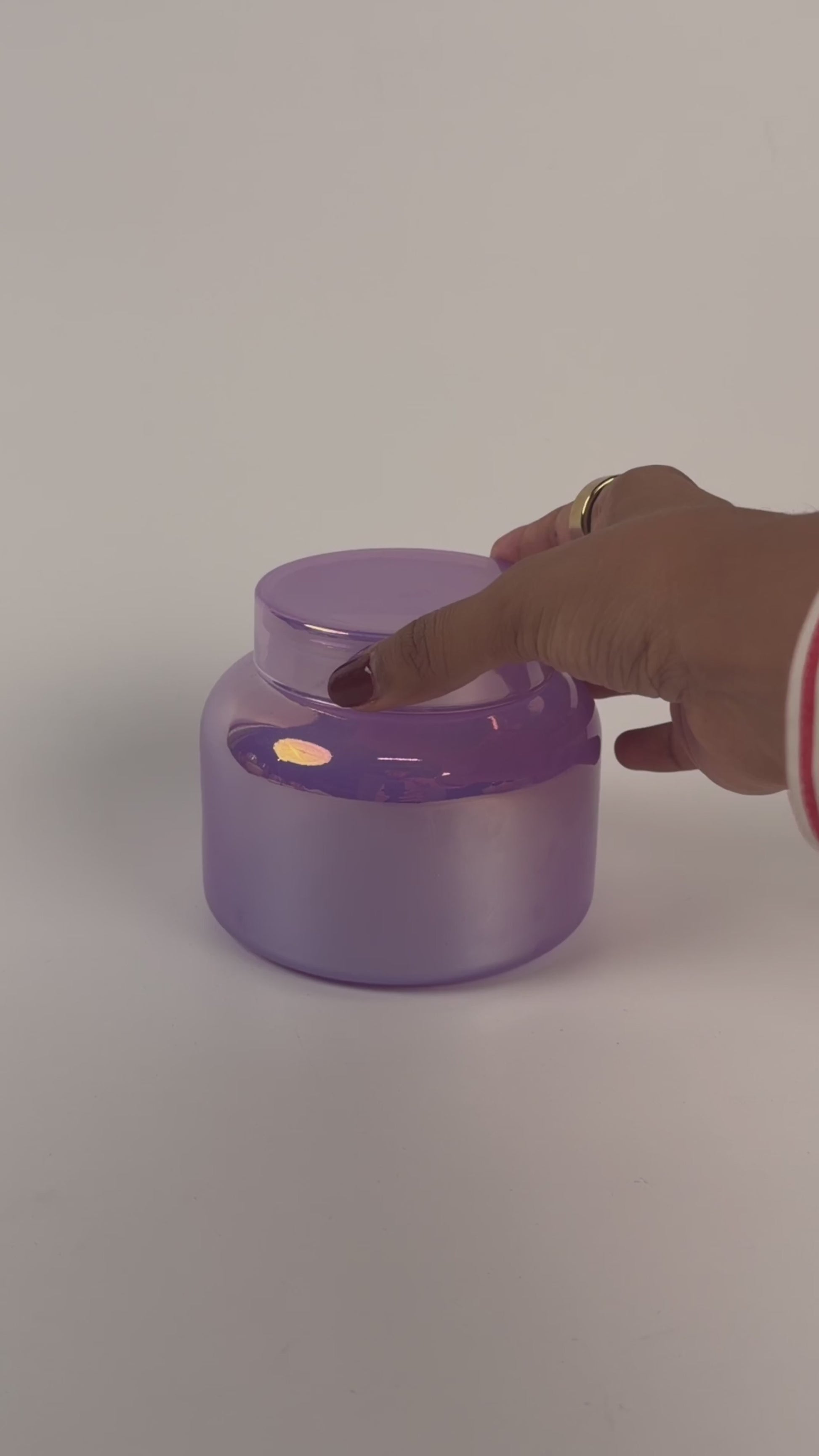 NOVA Lavender Iridescent Candle Jar with Lid 