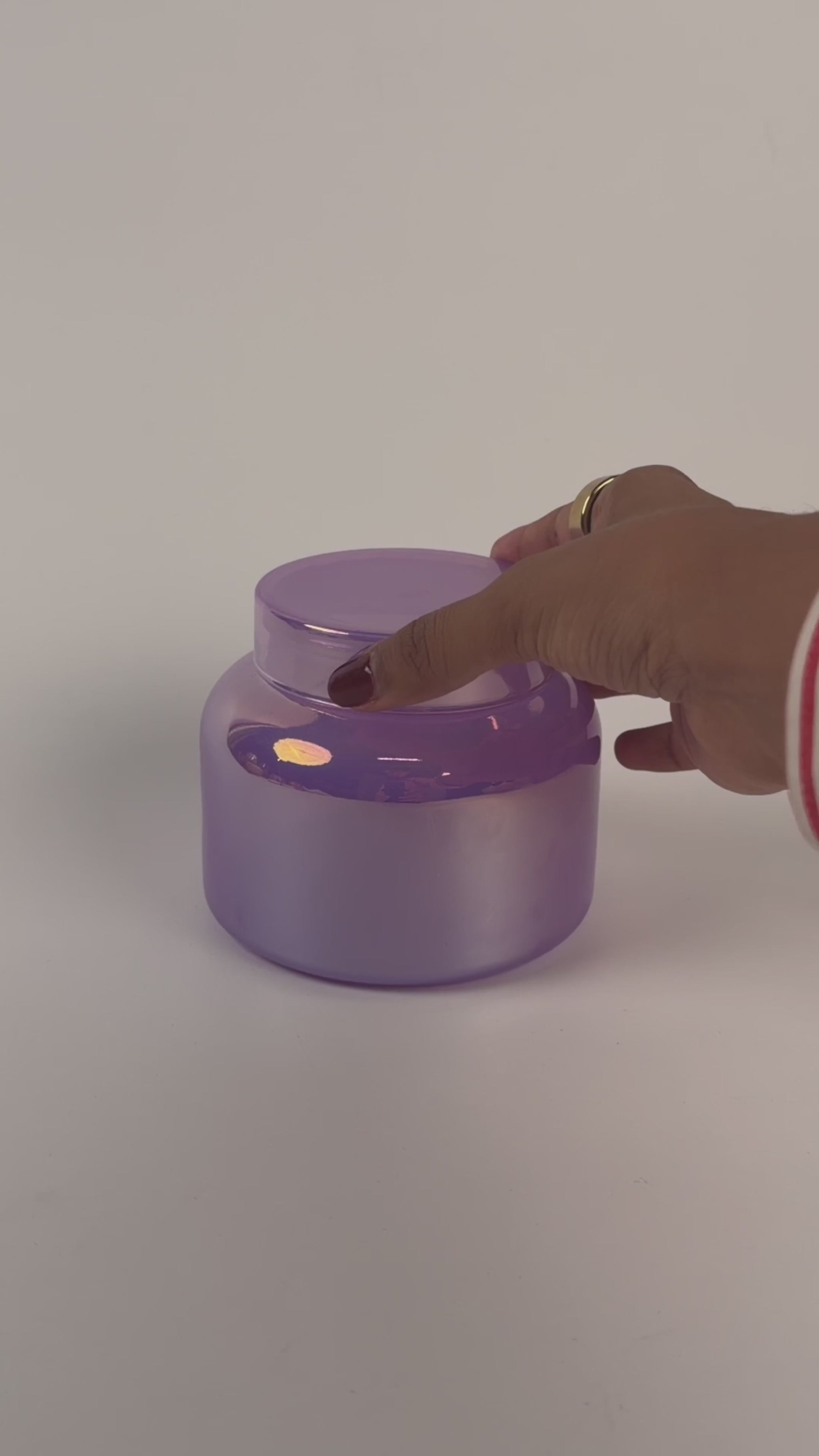 NOVA Lavender Iridescent Candle Jar with Lid 