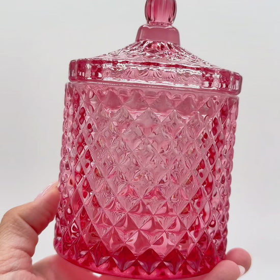 clear pink candle vessels