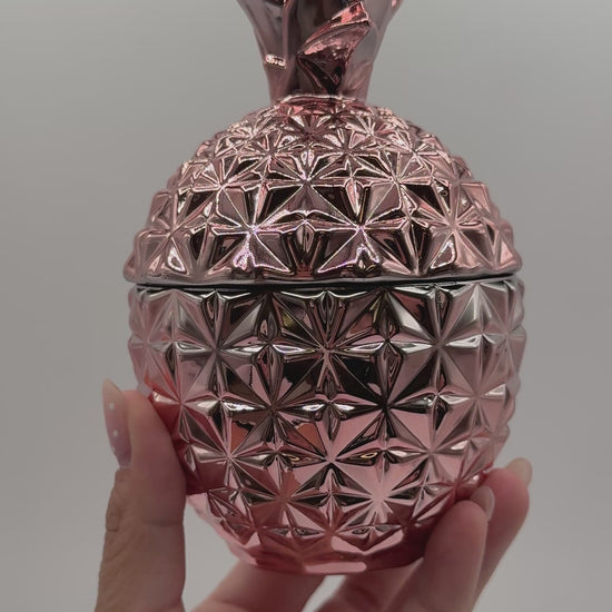 Pineapple Rose Gold candle jar