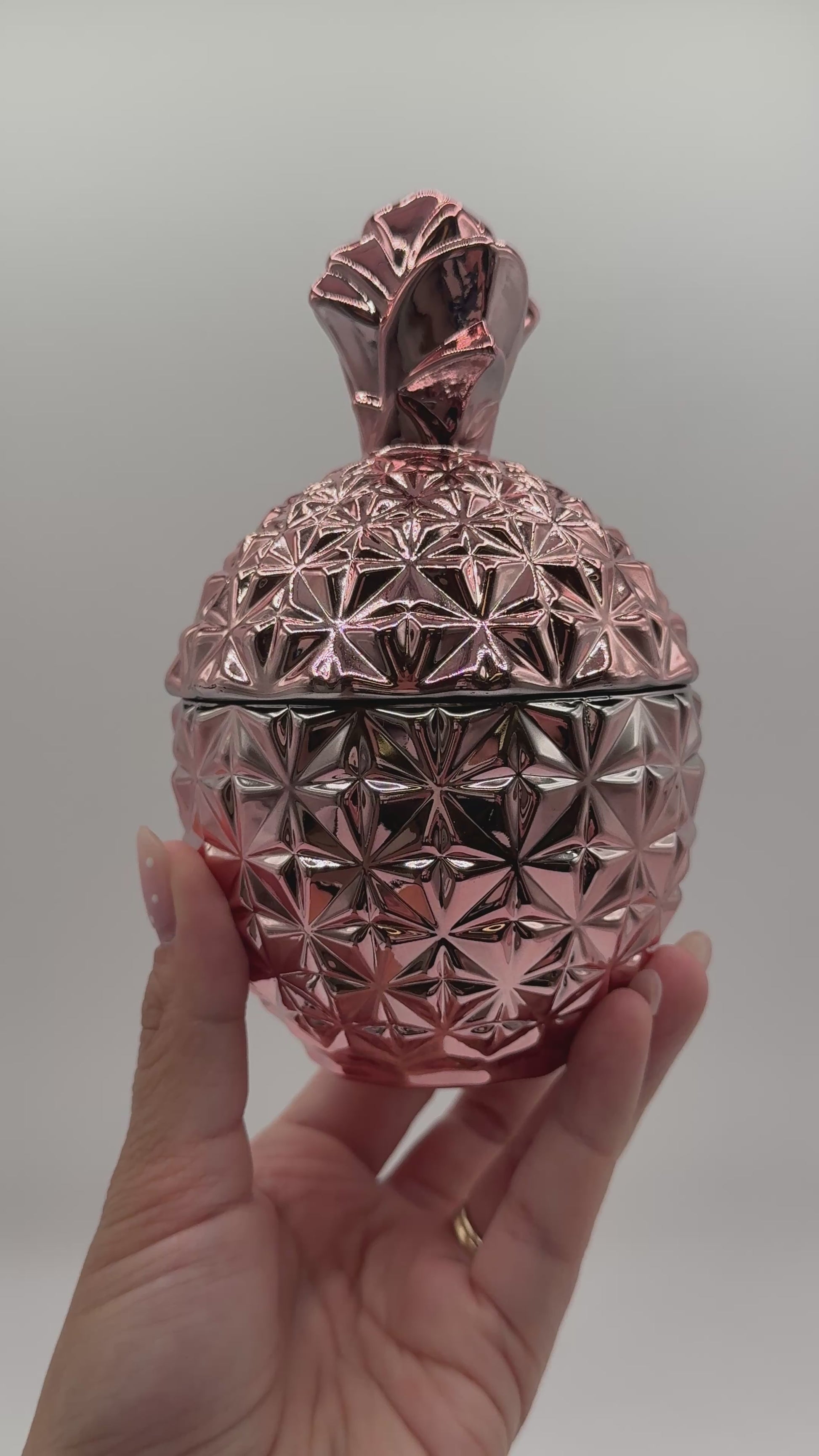 Pineapple Rose Gold candle jar