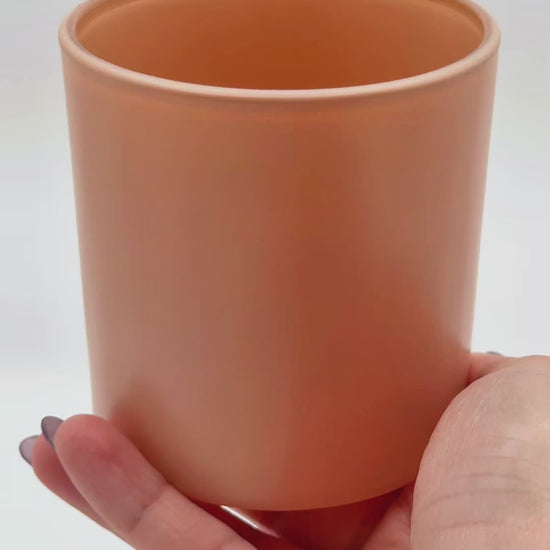 matte blush candle container