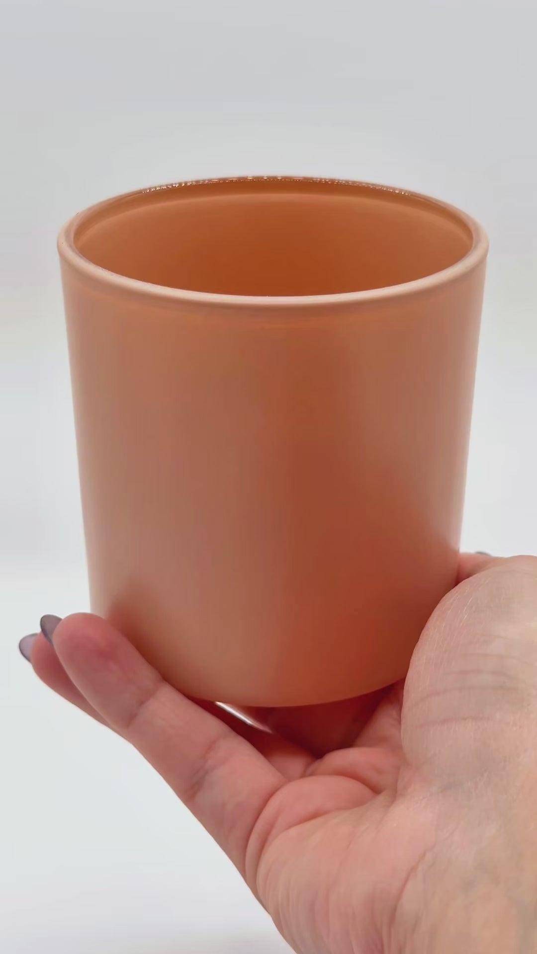 matte blush candle container