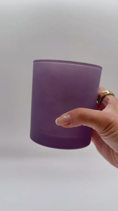 Havana frosted purple candle jars