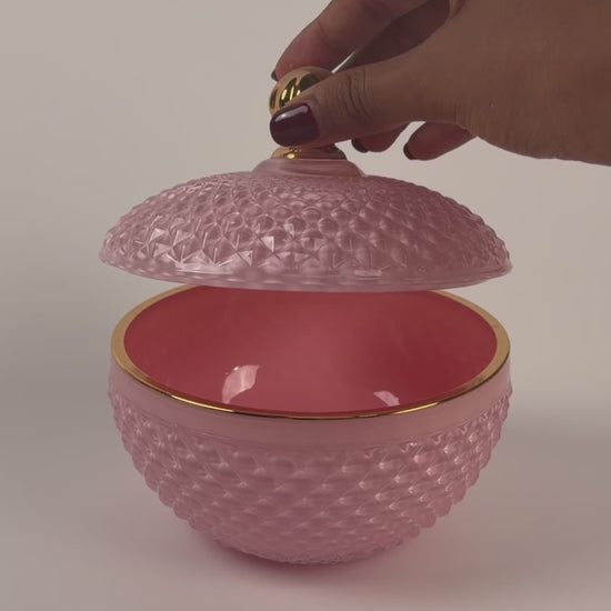 10 oz. Large Vanity Pink/Gold Candle Vessel