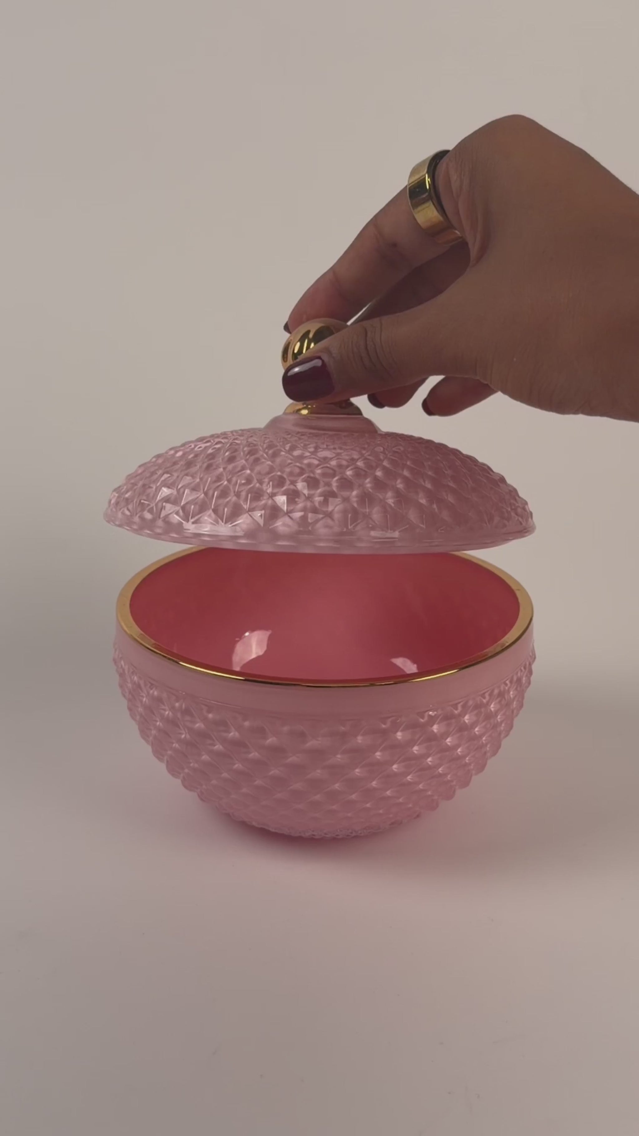 10 oz. Large Vanity Pink/Gold Candle Vessel