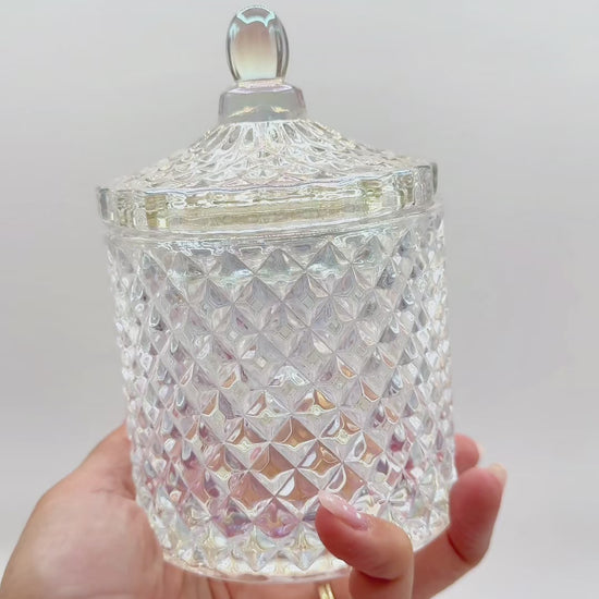 Iridescent candle vessel