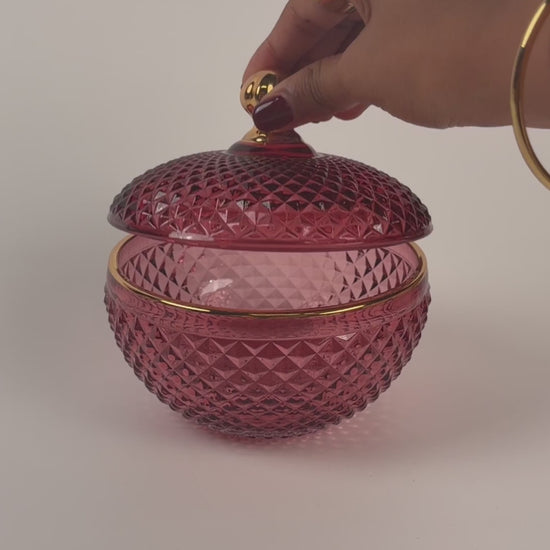 10 oz. Large Vanity Ruby/Gold Candle Vessel