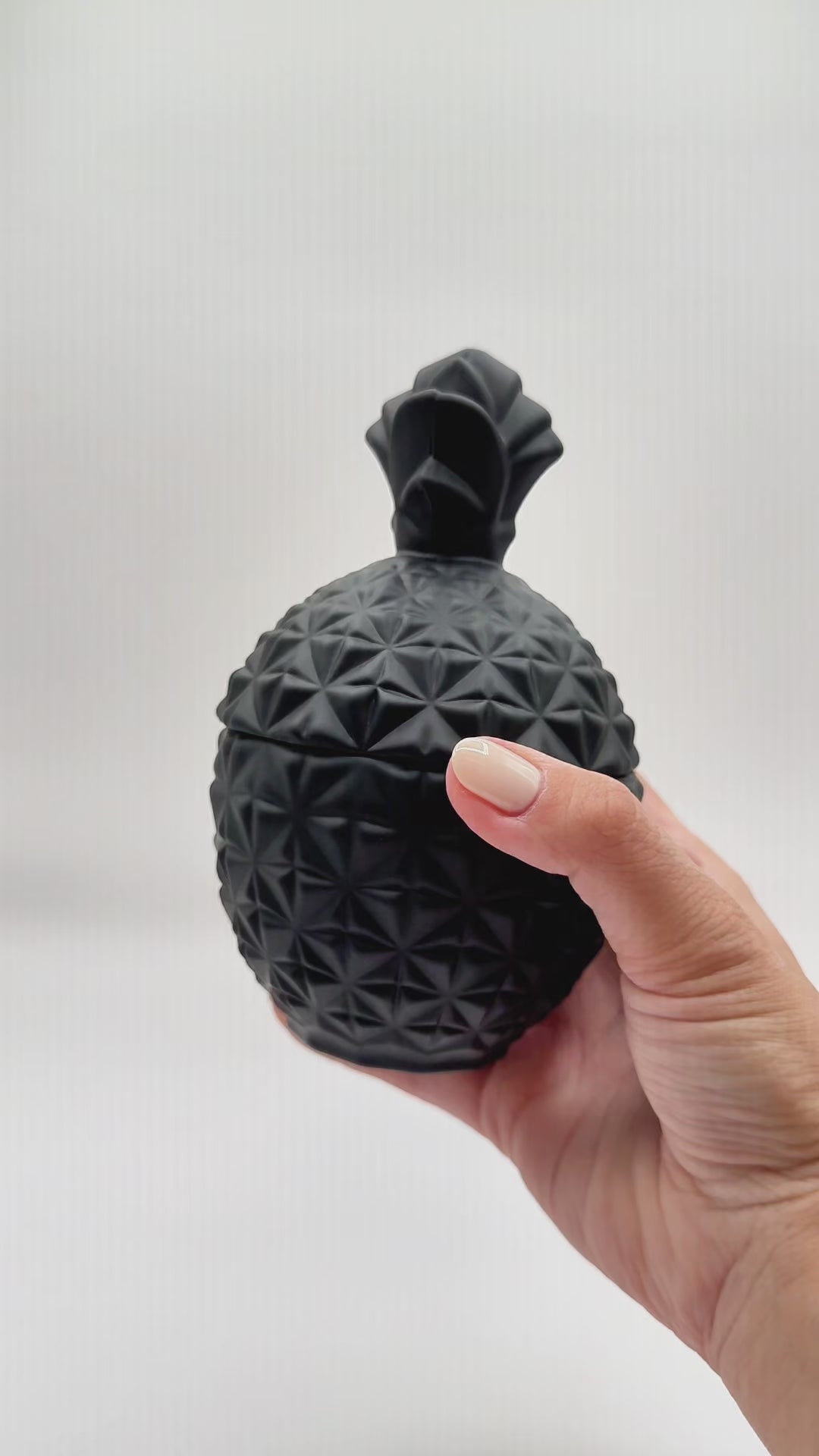 Pineapple Matte Black candle jar