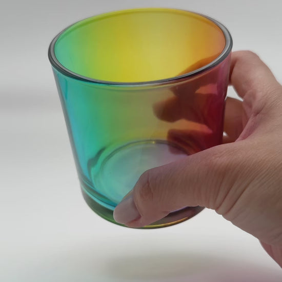 rainbow candle jars