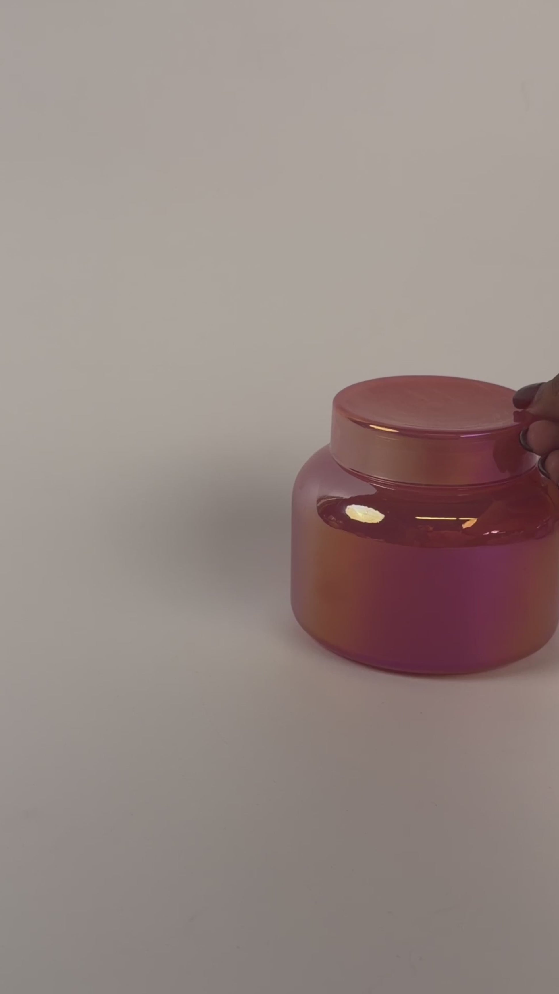 NOVA Magenta Iridescent Candle Jar with Lid  Luxury Candle Vessel