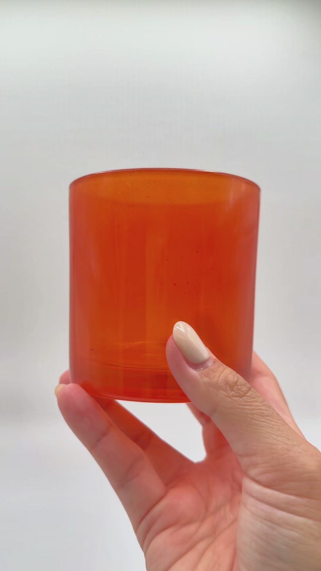 9.5oz. Burnt Orange candle jar 