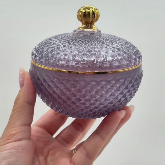 4 Oz Small Vanity Amethyst Candle Vessel