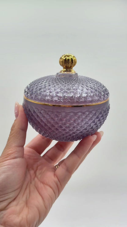 4 Oz Small Vanity Amethyst Candle Vessel