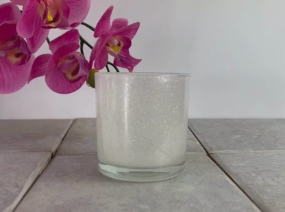 Monticiano Glitter White Candle Jar