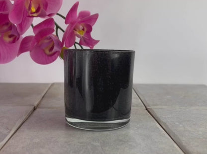 Monticiano Glitter Black Candle Jar