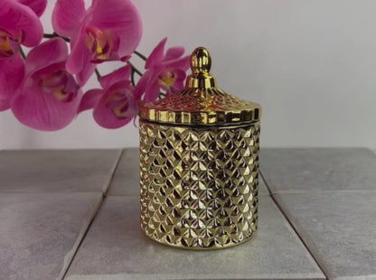 10 Oz France Metallic Gold Candle Vessel