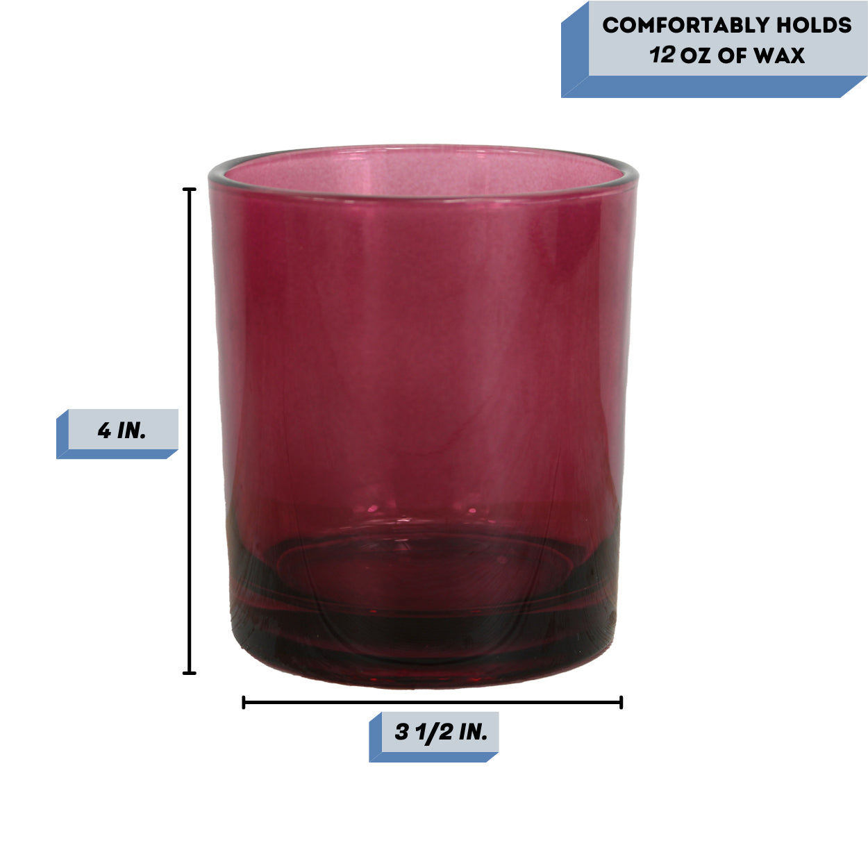 purple candle glass-measurements Havana