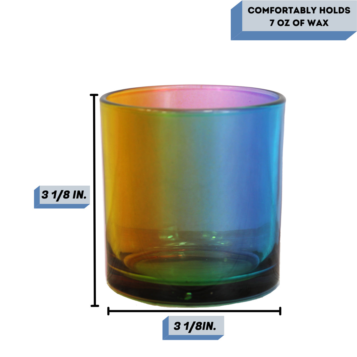 Monticiano rainbow candle jar measurements