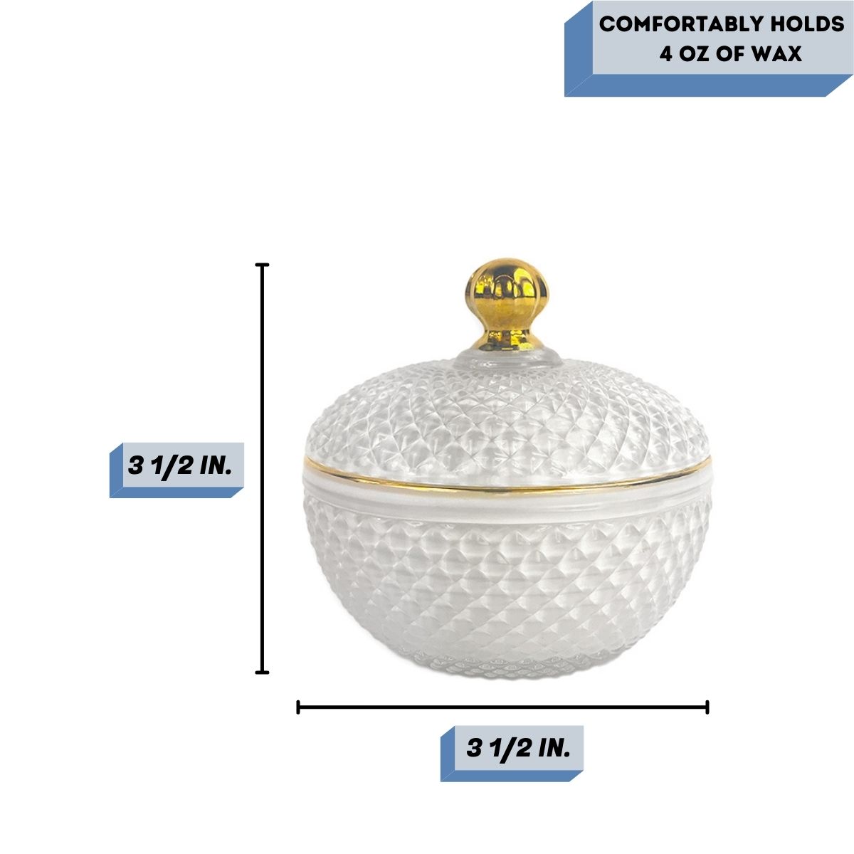 vanity Small white candle vessels Measurement