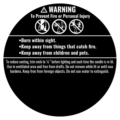 2" Candle Warning Labels Roll of 2500