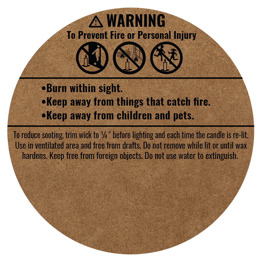 2" Candle Warning Labels Roll of 2500