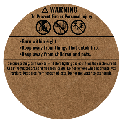 2" Candle Warning Labels Roll of 2500