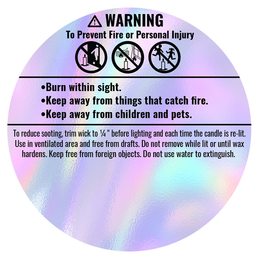 2" Candle Warning Labels Pack of 100