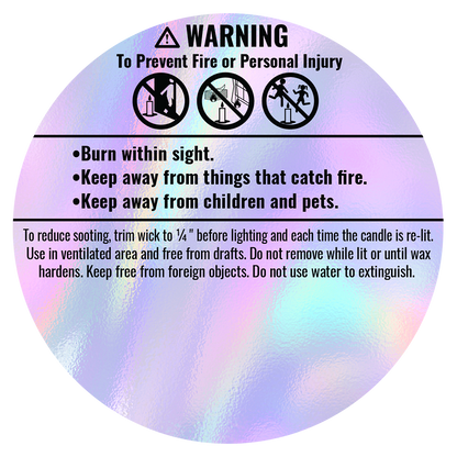 2" Candle Warning Labels Pack of 100