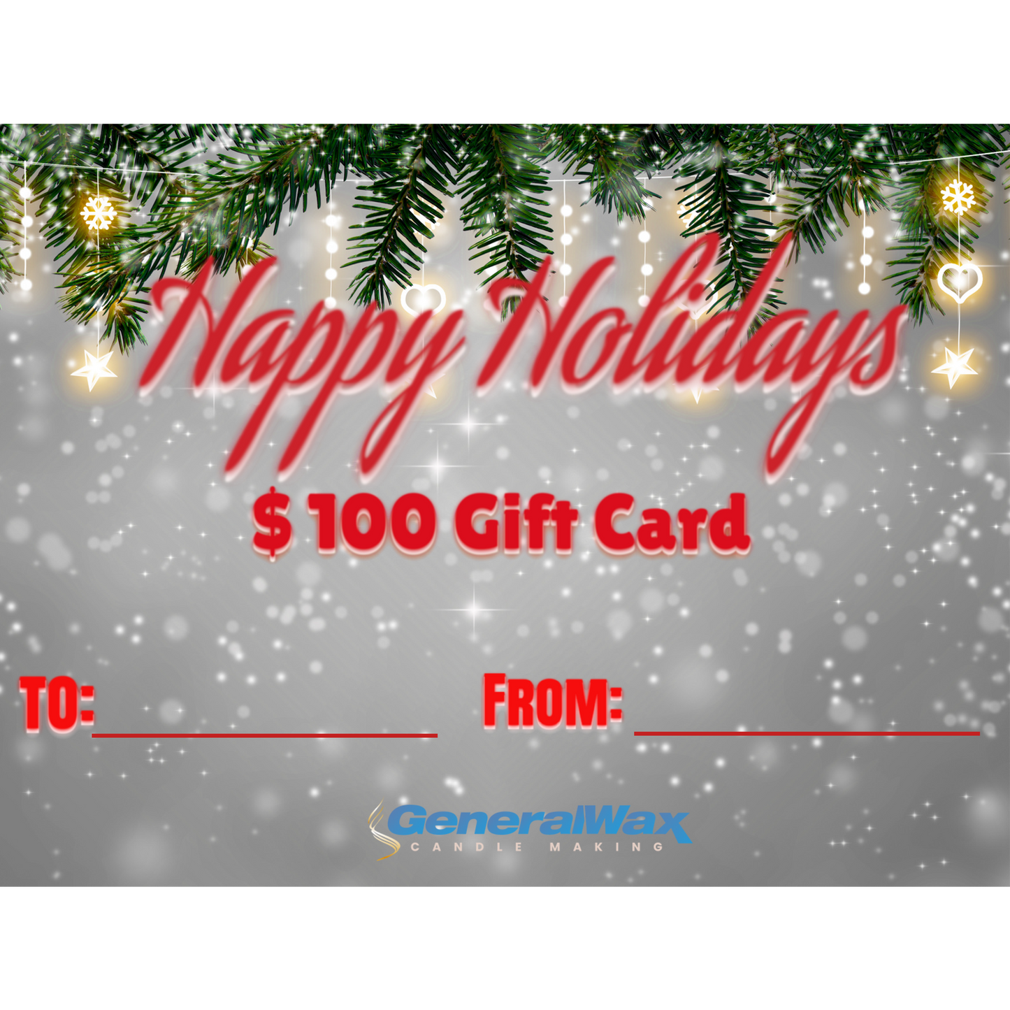 Gift card Happy Holidays $100