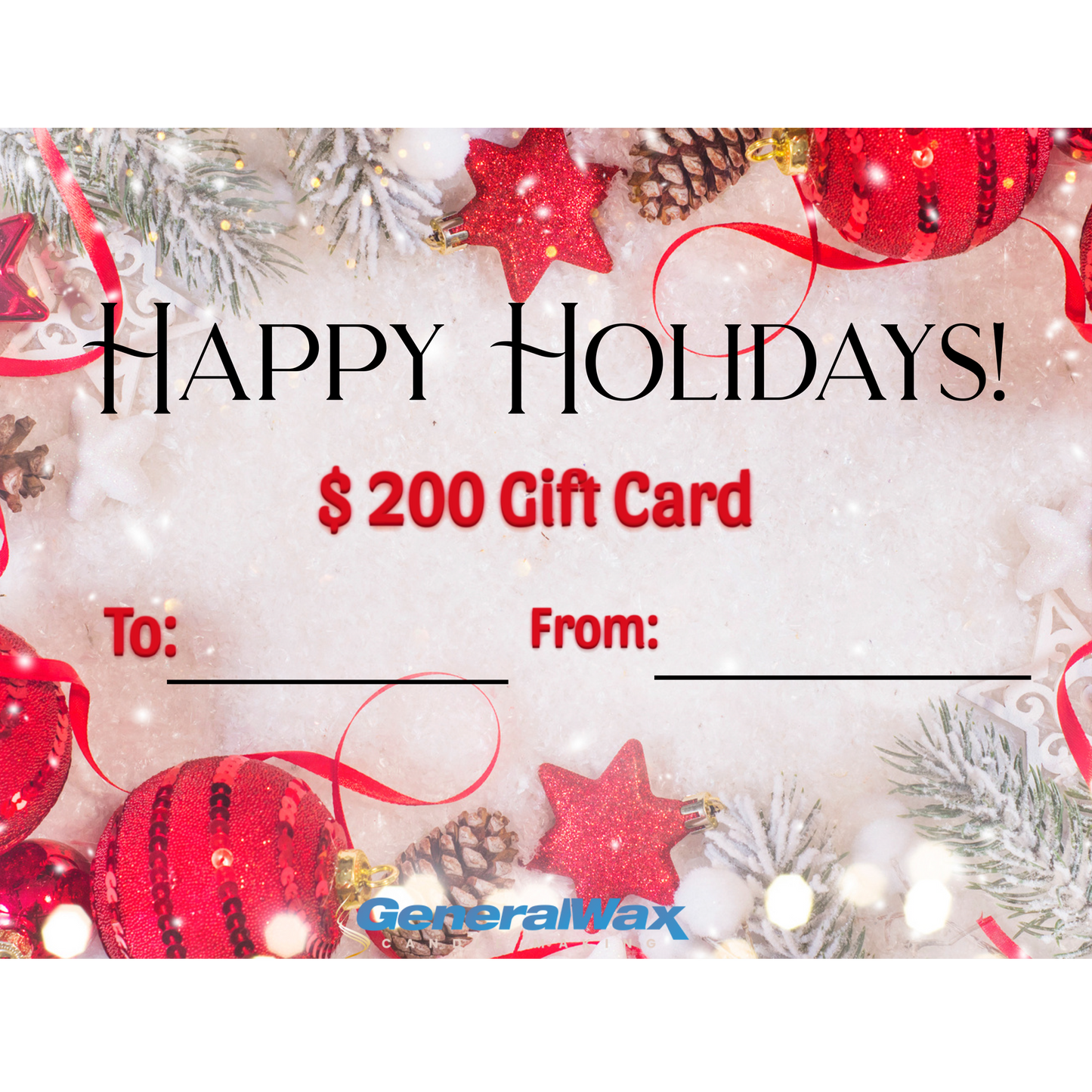 Gift card Happy Holidays $200