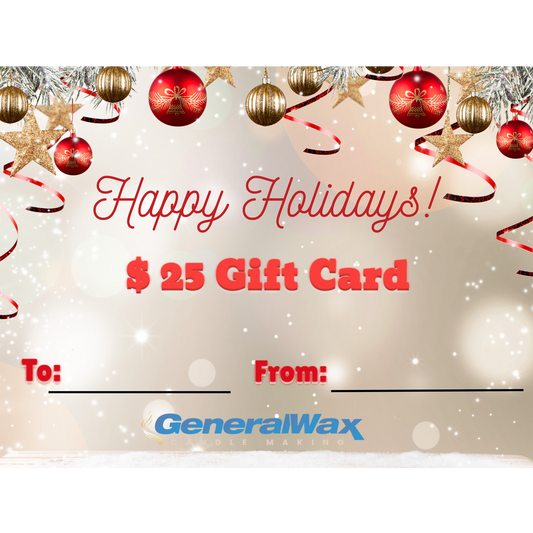 Gift card with Christmas  Happy Holidays $25