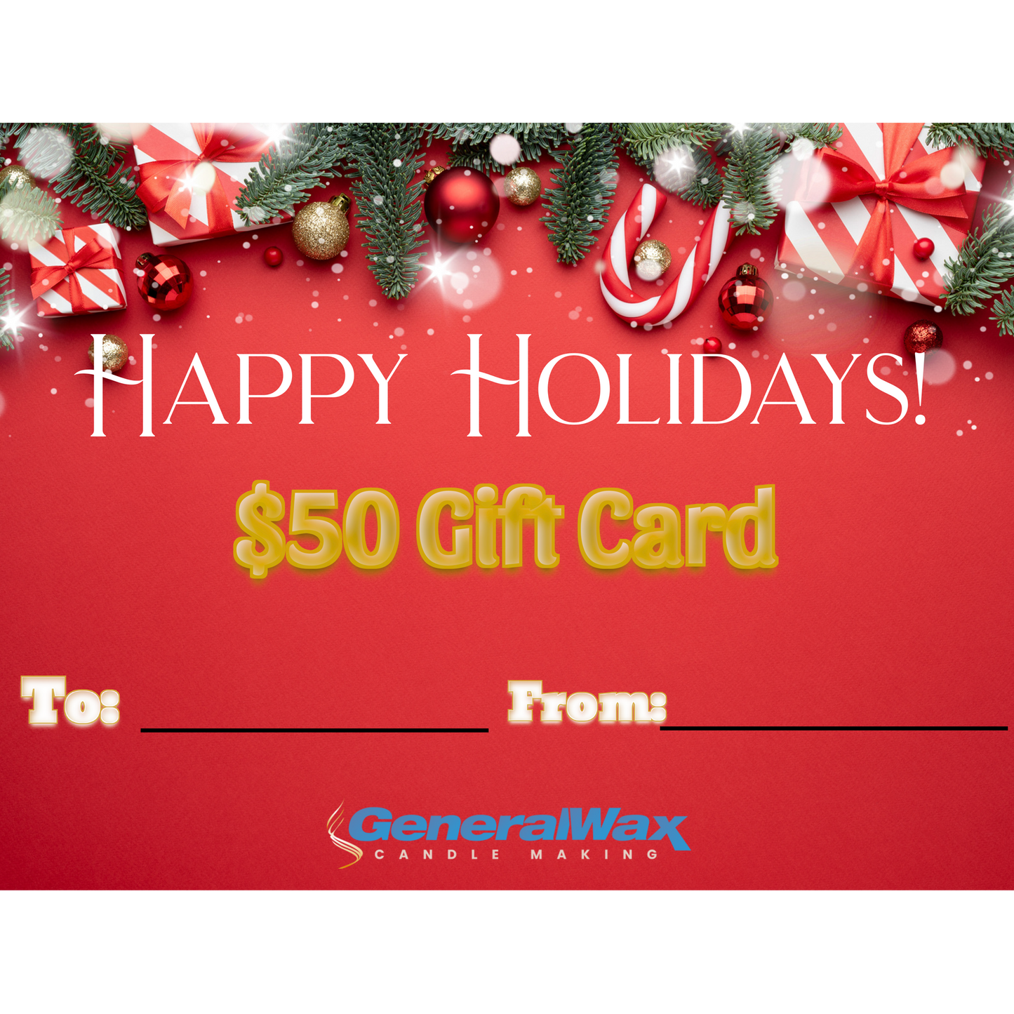 gift card Happy Holidays $50